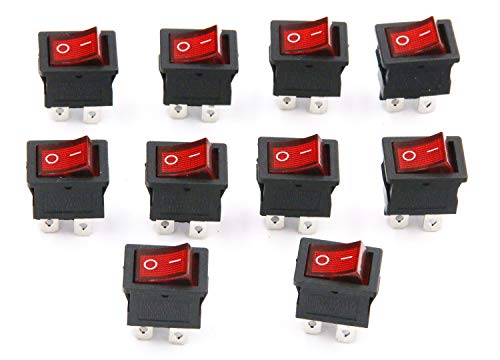 Ruofeng KCD1-104N On-Off 4 Pin Rocker Boat Switch 6A/250V 10A/125V AC 10 компјутери