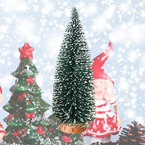 ВАЛИКЛУД 12 Парчиња Мини Матирана Маса Божиќна Борова Елка Со Дрвена Основа Божиќни Украси За Украсување На Домот-5 см За Божиќ