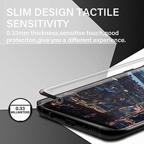 Заштитник на Екранот Galaxy S8, Калено Стакло Со Целосна Покриеност [2 Пакет][3D Закривено][Анти-Гребење] [Анти-Отпечаток][Висока