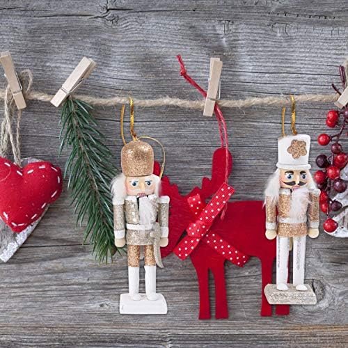 Орнаменти на Божиќни ореви од 5 парчиња, Божиќни дрвени оревици на оревци, фигури на тема за тапани со музика, искра, оревци за оревци