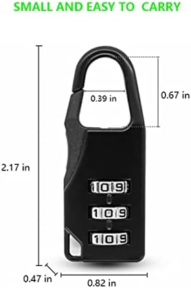 Hseonejia 5 пакет мини комбо багаж мали брави со патент, повеќенаменски со 3 цифри со лозинка за торба за ранец за ранец за сад