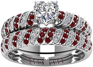 Womenените накит прстени симулиран дијамантски венчален прстен за жени луксуз исечен стабилен ангажман прстен за накит подароци анксиозен