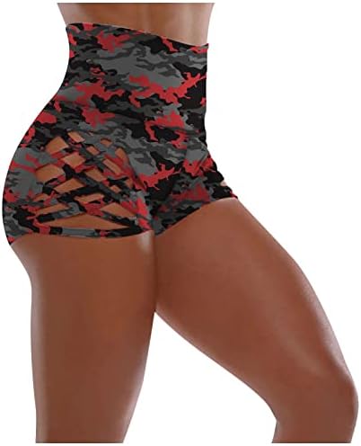 Легирање на тренингот Cokuera за жени со голема половината Контрола на јога панталони вкрстени исечоци атлетски спортови плен кратки хеланки