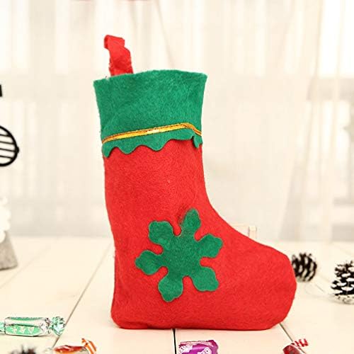 LIOOBO 6pcs Божиќни чорапи за одмор холдинг порибување на патики дрвја подароци торба виси украс Божиќ чорапи декорација хризми