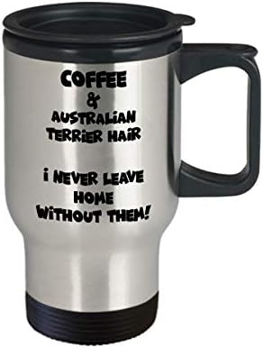 Австралиска кригла за патувања Териер - смешна и симпатична чаша чаша кафе - совршена за патување и подароци