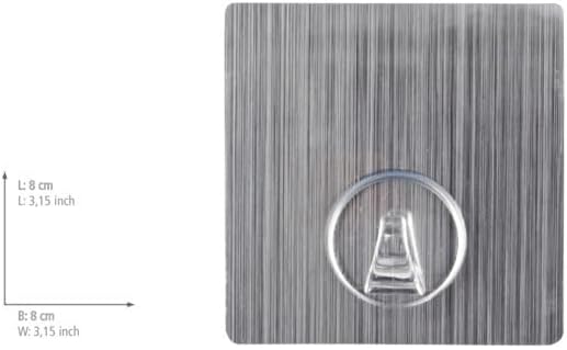Wenko Static-Loc Wallид кука не'рѓосувачки челик изгледа квадратно фиксирање без дупчење, пластика, сребрена мат, 8 x 8 x 0,1 см