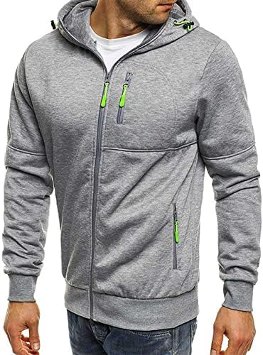 Xiaxogool Men's Hooded Tracksuit 2 Piece Casual Full Zip Up Jogging Sweatsuit Sets Slim Fit Compition