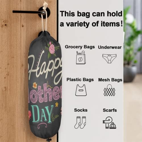 Среќен Ден На Мајките Голем Држач За Торби За Намирници, Расцутени Цвеќиња Организатор На Пластична Кеса Со Висечка Јамка Што Може Да Се Пере