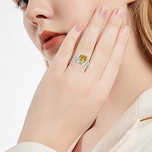 Womenените ringsенски ветуваат прстени бакарни прстени жени едноставни прстени за ангажман на сончоглед свадба бенд за жени модни подароци