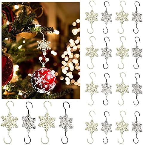 Божиќни украси за божиќни куки за висечки Божиќни украси, лизгање злато снегулка Декоративни украси закачалки без лизгање куки