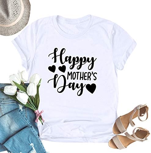 Среќен Ден На Мајката Маица 2023 За Жени Мајка Баба Писмо Печатење Маица Лето Секојдневен Краток Ракав Блуза Врвот