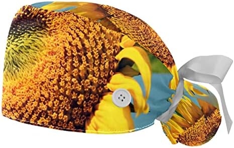 2 парчиња светло сончогледно поле на жолто поле за чистење капа за работа со една големина мулти -боја