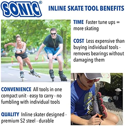 SONIC Pro Алатка За Вградени Лизгалки, 9 Алатки, 4 mm Hex и T25 Torx, Ротирачки Тркала, Туркач На Лежишта И Екстрактор, Дизајнирани Во САД