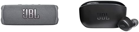 JBL Flip 6 - Преносен Bluetooth звучник, моќен звук и длабок бас и вибе 100 TWS - Вистински слушалки за безжични уши - црна