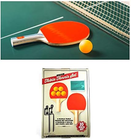 10 парчиња пинг -понг лопатка поставени табели тениски топки нето и држачи за држачи 2 играчи игра