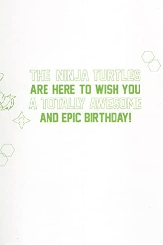 Подигање на тинејџерскиот мутант нинџа желки Среќна 4 -та четврта роденденска картичка - Пумпајте роденден пријателе! Нинџа желките се тука
