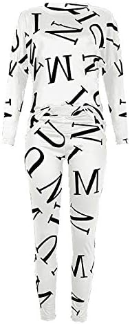 Nyybw жени Tracksuit Set Casual Mase Printed Patchwork Two Piecture Tround Reck Pulverover и слаби долги панталони