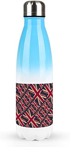 Шема на знамето на Велика Британија Велика Британија знаме 17oz Спортско шише со вода од не'рѓосувачки челик изолирано спортот за кола