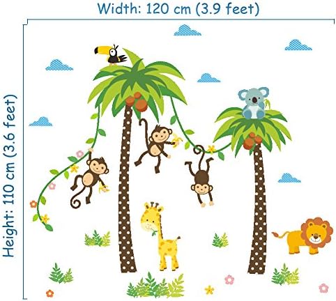 Elecmotive Cartoon Forest Animal Animal Monkey Crow Коала кокос палма расадник wallидни налепници wallидни мурали DIY постери винил отстранлив