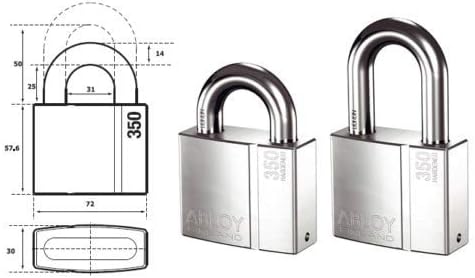 Abloy PL 350 C челик катанец 25мм платформа за клучеви за клучеви за клучеви 2 клучеви
