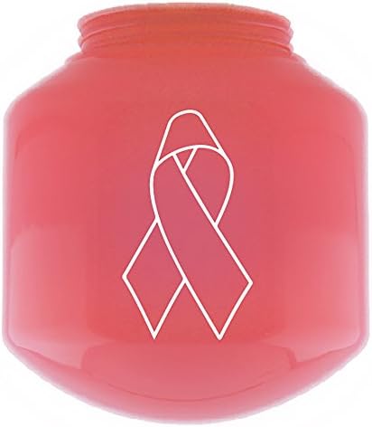Полимерни производи 1601-NBCFWP Глобуси за рак на дојка со розова лента, бела
