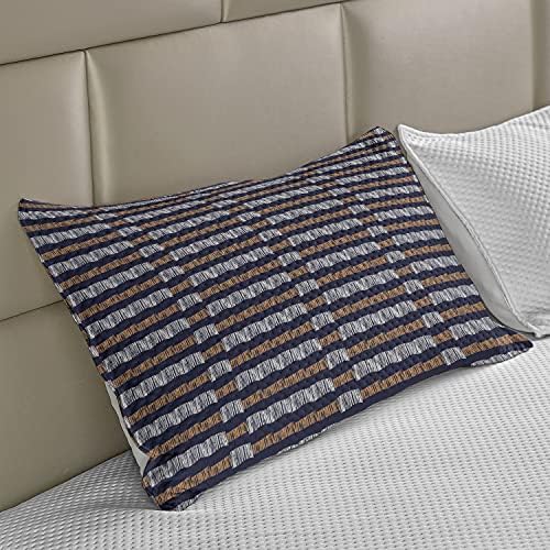 Амбезон етнички плетен ватенка перница, апстрактна мотив со хоризонтални народни ленти дизајнот на гроздобер култура, стандарден