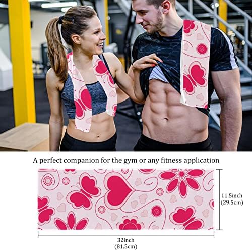 Лорвис спортско ладење крпа 2 пакет -валентен loveубовна шема за брзо сушење крпи за сушење, за јога, спорт, трчање, теретана, тренинг, кампување,