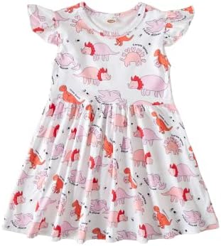 Jeinxcn дете бебе девојче диносаурус забава фустан летен празничен фустан облека облека облека