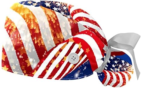 Работно капаче за знаме на Деја Америка со копче и џемпери, 2 пакувања за еднократна хируршка хирургија, држач за конска опашка, мулти