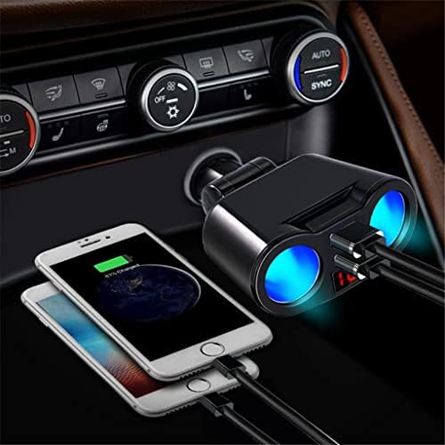 Сплитер за автомобили CZDYUF за мобилен телефон MP3 DVR SUV автоматски додатоци со LED двојно USB полнач за полнач за полнач
