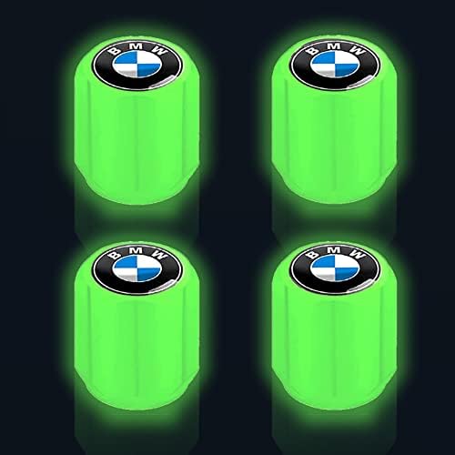 NuTeor 4PCS сјај-во-темни гуми за гуми на гуми за BMW CAR Truck SUV моторцикли велосипед, Универзални флуоресцентни капаци на сина воздушна
