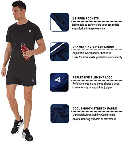 Шорцеви за вежбање на машки свила, кои се протегаат шорцеви Брзи суви летни летни шорцеви со џебови од патент