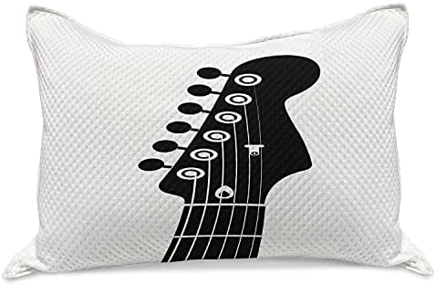 Амбесон гитара плетена ватенка перница, монохроматски стил на толкување на половина гитара со жици на жици, стандарден капак за перница со