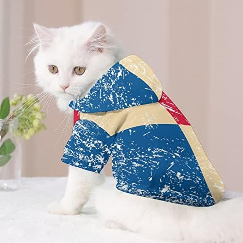 Панама ретро знаме миленичиња качулка зимска кошула со качулка со капа за кучиња мачки кутре облека симпатична печатена подарок