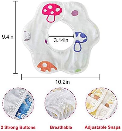 Merlinae 10 пакувања бебе бандана лигави биб бебе 360 ротирајте ја ливчето за бебиња газа од биб-бурпи, хранење, водоотпорно и апсорбирачки,