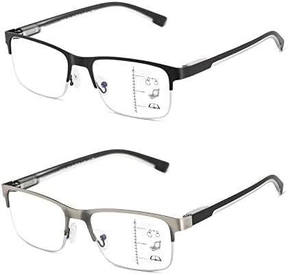 Sunamoy Multifocus читање очила мажи бифокални без линија прогресивен мултифокален читач сина светлина компјутерска рамка за очила