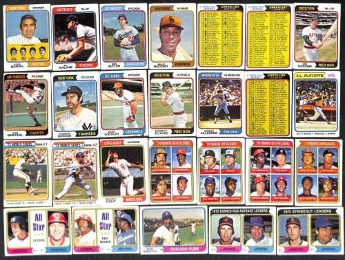 1974 Топпс екс+ avg NR Комплетен сет на бејзбол 635/660 A79389 оценети екс+ - картички за дебитант со бејзбол плоча