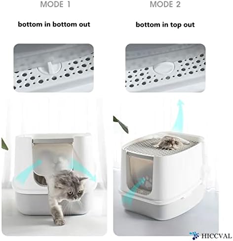 Кутија за Отпадоци за мачки Со Капак Целосно Затворена Тава За Тоалет Со Врвен Влез За Мачки Пренослива Голема Покриена Кутија За Отпадоци