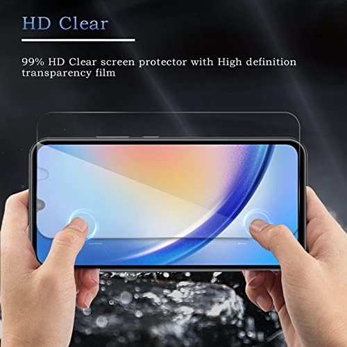 3пакуван Заштитник На Екранот За Samsung Galaxy A24 4G, HD Калено Стакло Филм [9h Цврстина] [Без Меур] [Доказ За Кршење] [Анти-отпечаток]