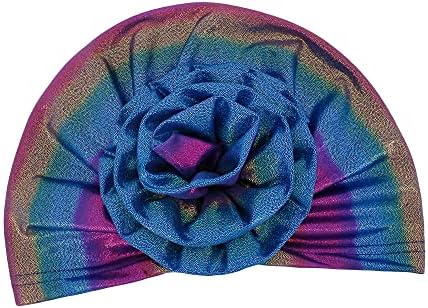 Surkat Сјајна цветна турбан треперлива хемо -капаче за коса за коса, шамија за коса, шамија за коса