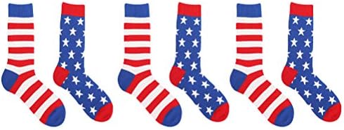 Галпада Женски Чорапи 3 Пара Модни Чорапи Со Ленти Со Американско Знаме Машки Чорапи Чорапи Со Средна Цевка