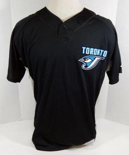 2008-10 Торонто Блу ​​aysејс 76 Игра користеше црна маичка за капење Св 48 117 - Игра користена МЛБ дресови