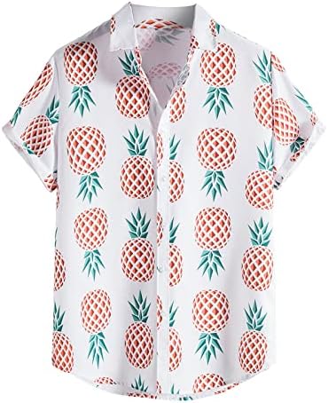 XXVR машко луксузно случајно копче надолу со кратки ракави, хавајски кошула одговара мажи летни тренерки 2 парчиња облека кратки ракави маици и
