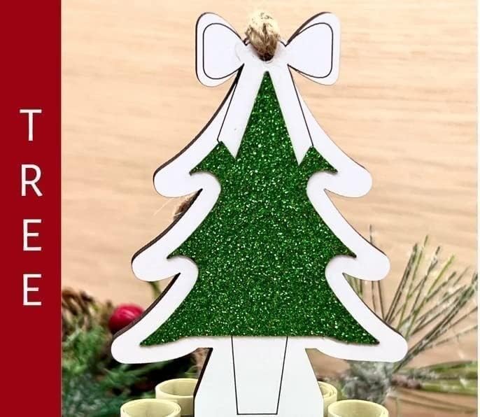 BEDPE 3PCS Божиќ за уникатни држачи за пари, 2022 нови Божиќни украси, држачи за слоеви со 10 дупки за плаќање пари, рачно изработена дрвена