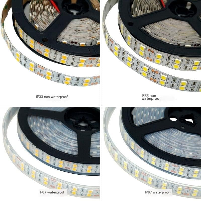 Додатоци за декорација на Akspet LED 20m/Set 5050SMD DC12V 120LEDS/M Двоен ред бел/топол бел IP33/IP67 Водоотпорна LED лента светлина