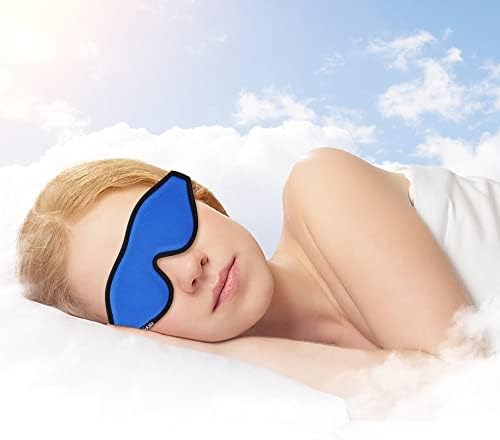 Маска за спиење 3Д контурирана чаша маска за очи, слепи маска, маска за спиење со носот, блокирајте ја светлината, велкро прилагодлива