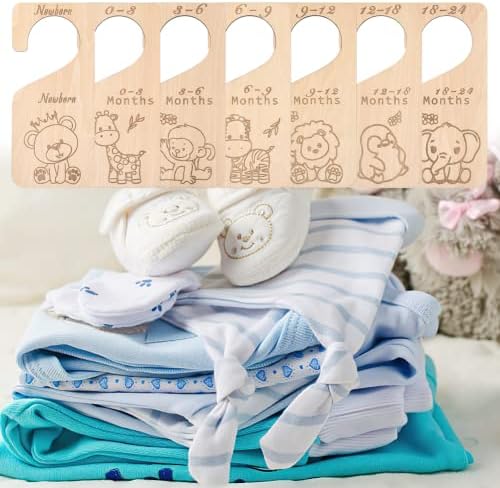 Иствита 7 парчиња Дрвен Разделувач На Големина На Плакарот За Бебиња Организатор Разделувачи На Облека За Закачалки Доенчиња 0-24 Месеци За