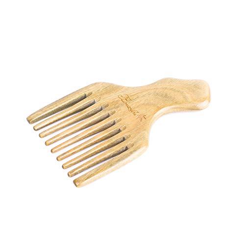 Ветровик дрвена коса избор - природен широк чешел од дрво за заби за кадрава коса - без статички дрвен чешел од сандалово дрво за