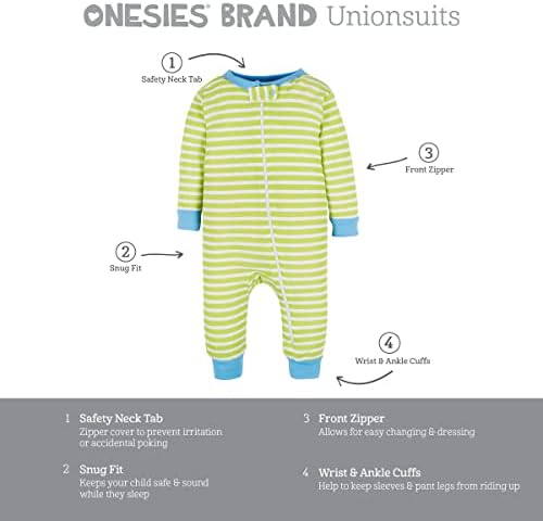 Бренд бренд бебето момчиња 3-пакувања се вклопуваат во едно парче памучни пижами