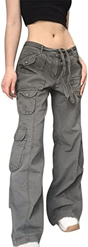 Женски торбички панталони за обична тренингот карго јога панталони со џебови плус џогери со големина за жени со џемпери за салата